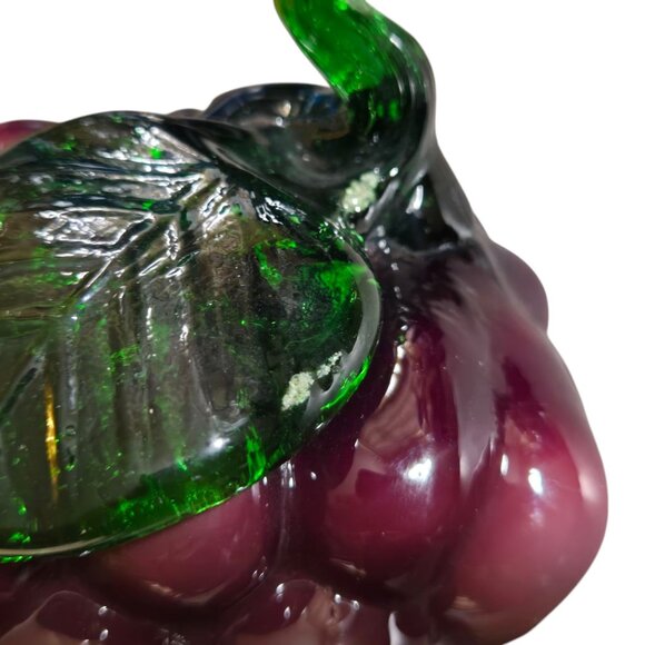 Vintage Handcrafted Glass Grape Cluster Sculpture Paperweight Decor - Picture 10 of 12